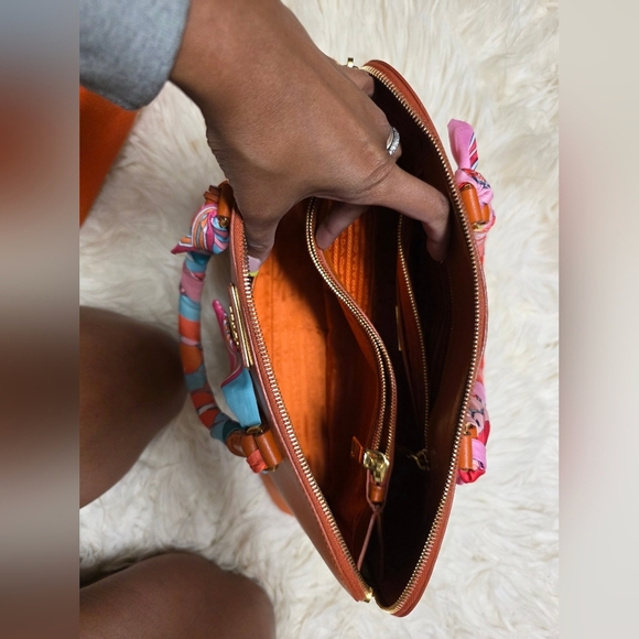 Prada Orange Leather Women's Hand Bag - Picture 15 of 16